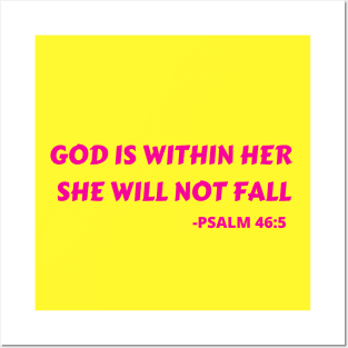 God Is Within Her She Will Not Fall Posters and Art